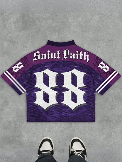 Purple Gothic Punk V-Neck Jersey