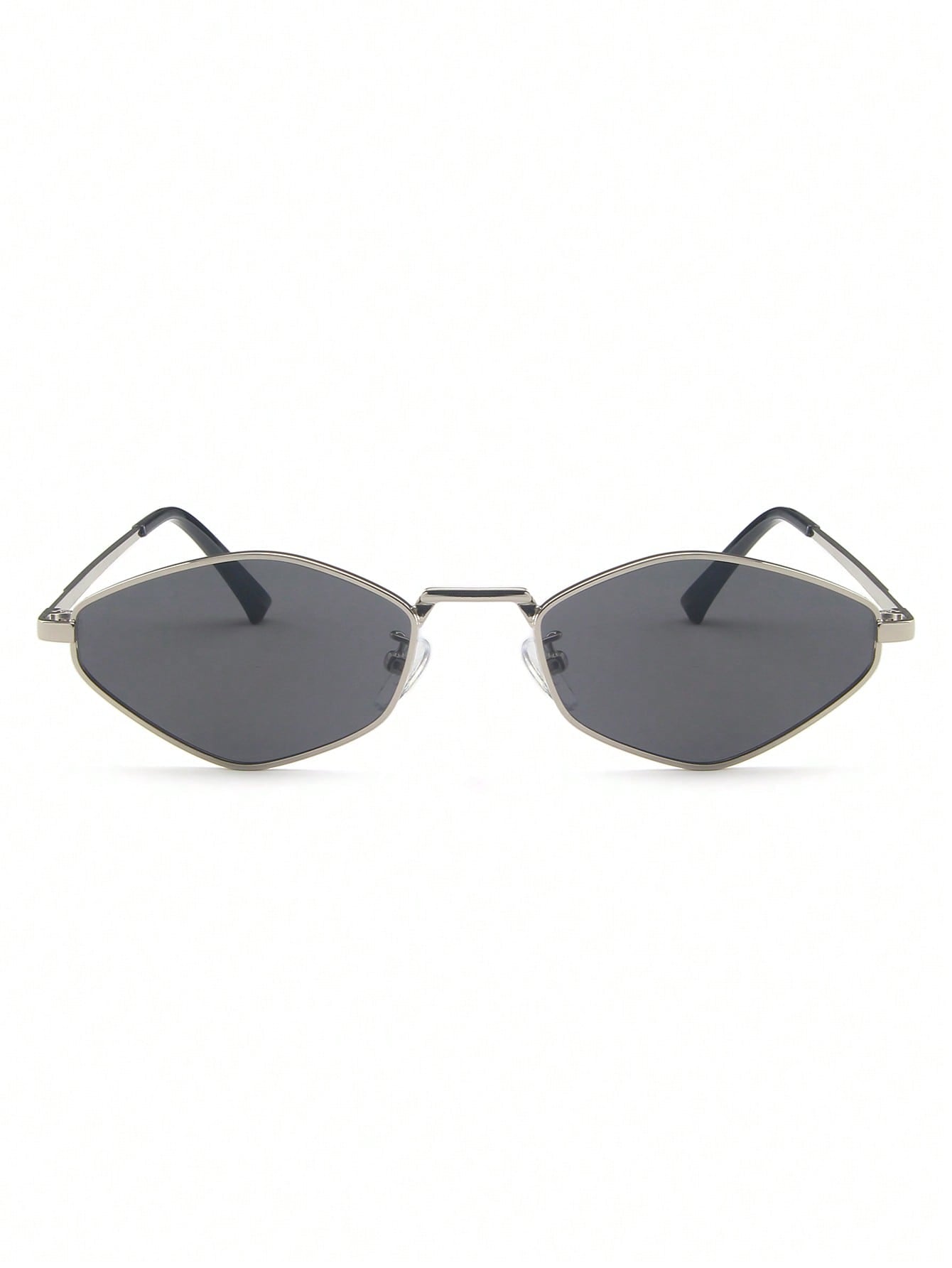 Silver Geometric Metal Frame Vintage Fashion Glasses
