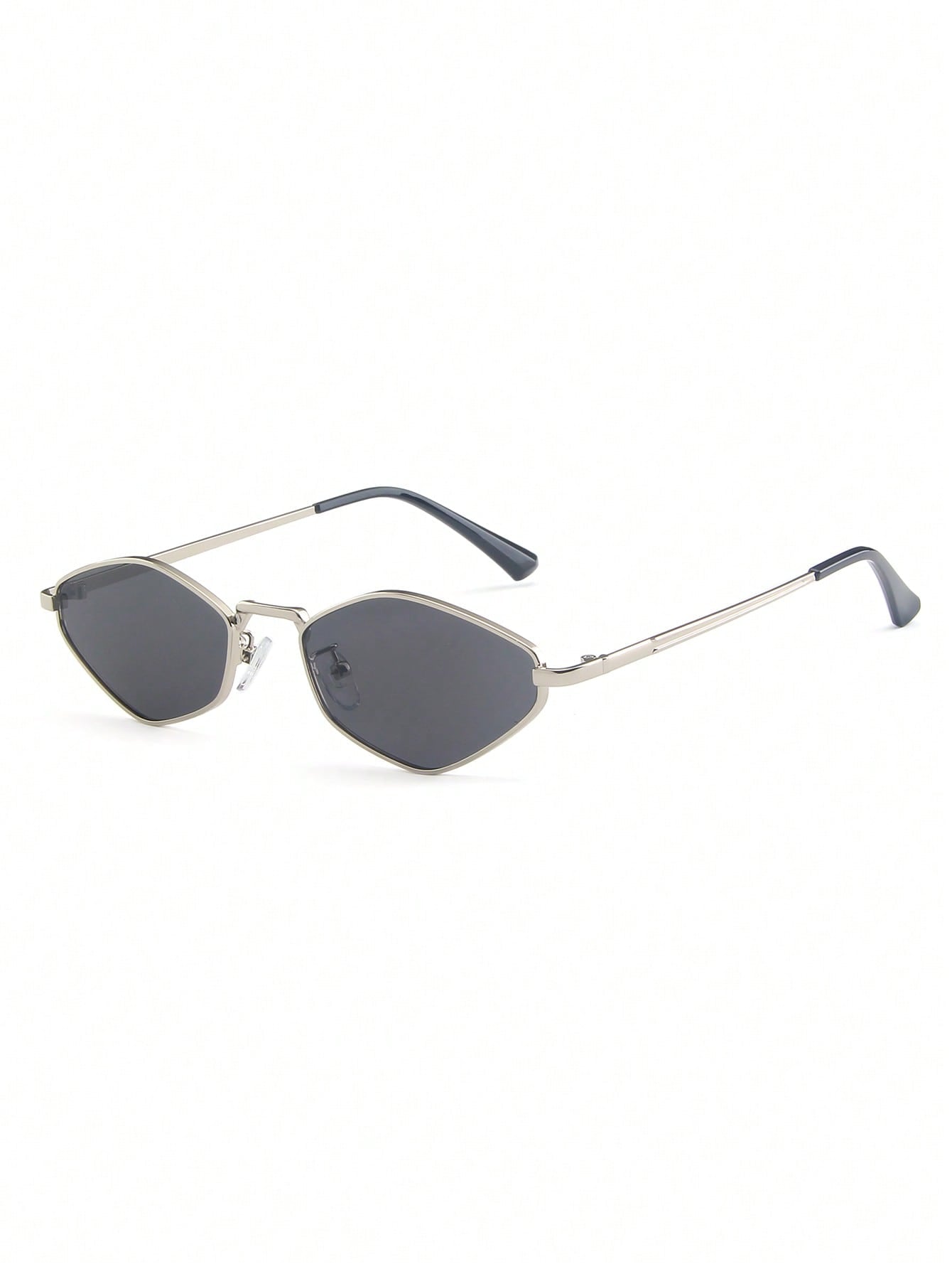 Silver Geometric Metal Frame Vintage Fashion Glasses