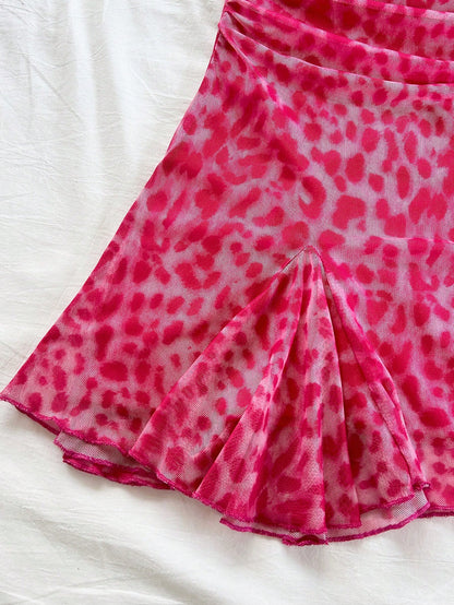 Women's Hot Pink Spaghetti Strap Mini Dress