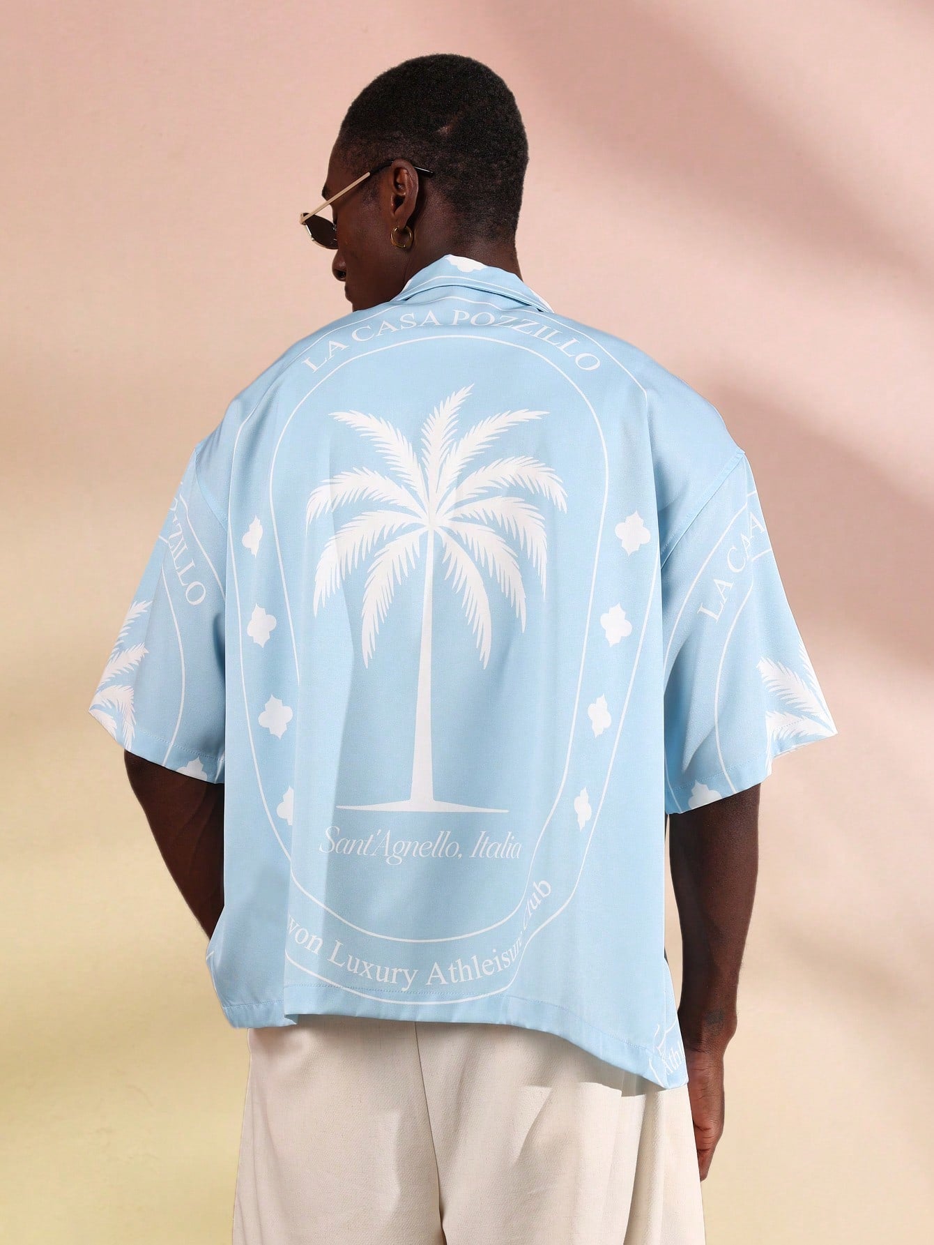 La Casa Palm Print Button Down Resort Shirt