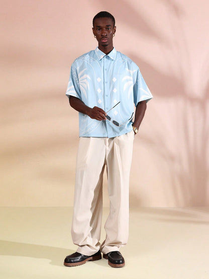 La Casa Palm Print Button Down Resort Shirt