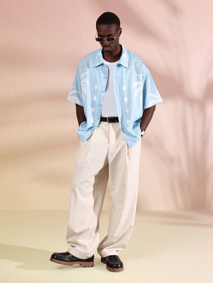 La Casa Palm Print Button Down Resort Shirt