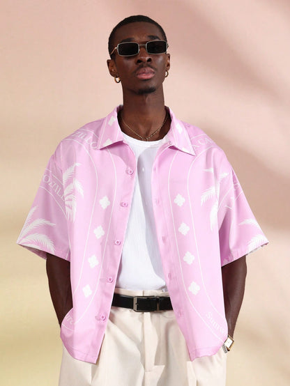 Luxury Resort Palm Tree Short Sleeve Shirt
