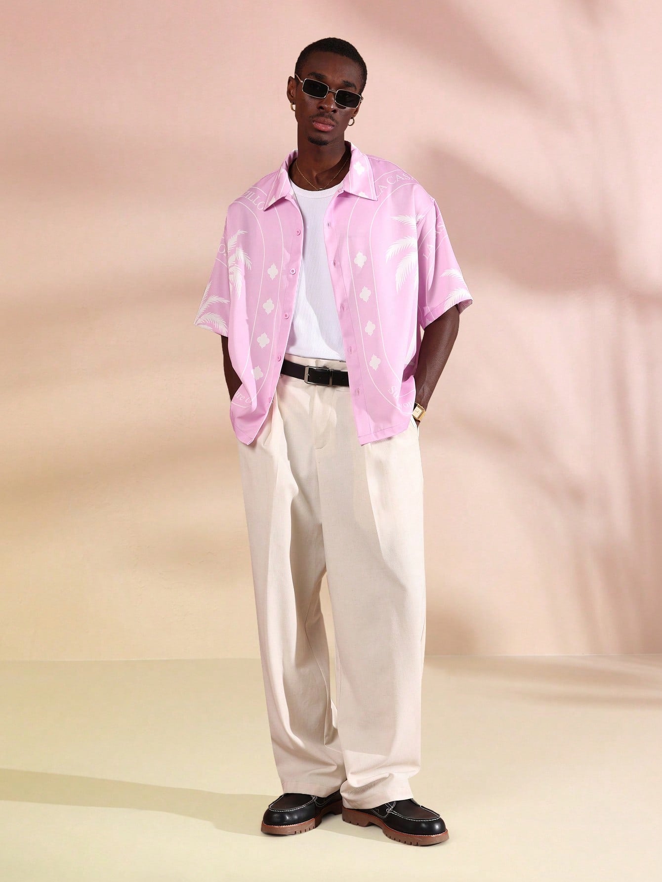 Luxury Resort Palm Tree Short Sleeve Shirt