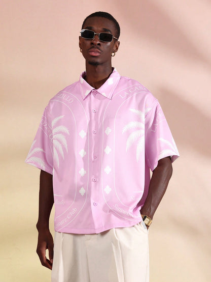 Luxury Resort Palm Tree Short Sleeve Shirt