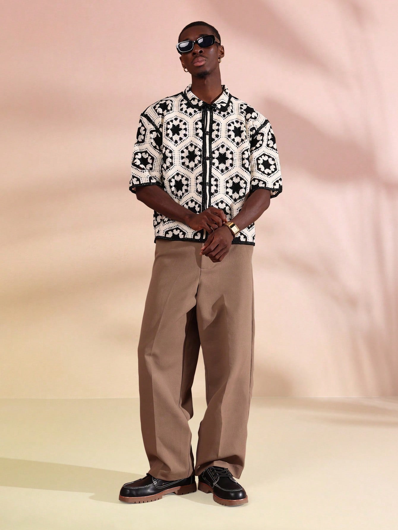 Luxury Short Sleeve Crochet Zip Front Knit Jacket