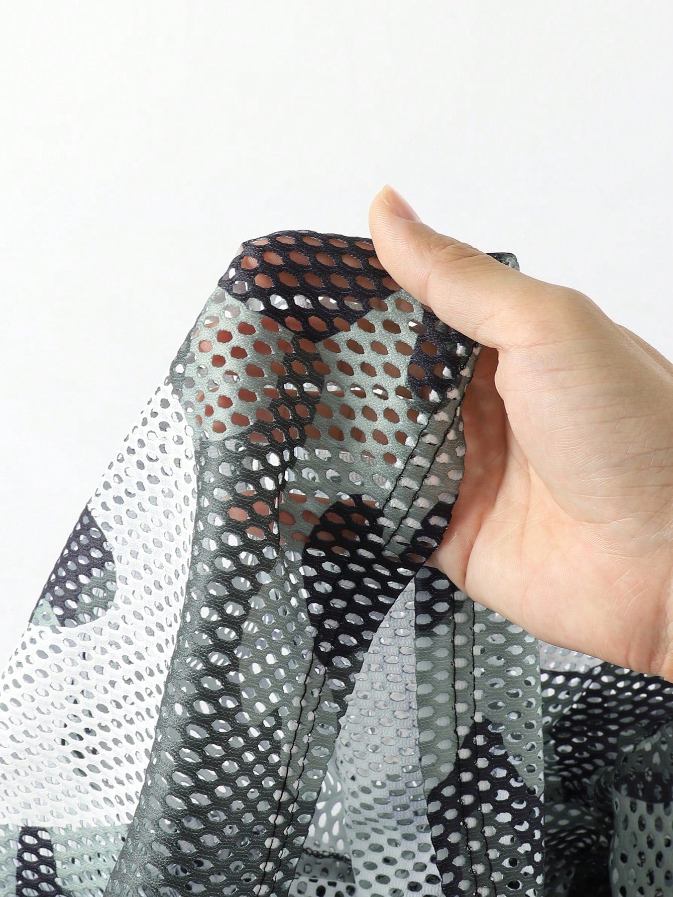 Army Green Camo Mesh Round Neck Short Sleeve Jersey