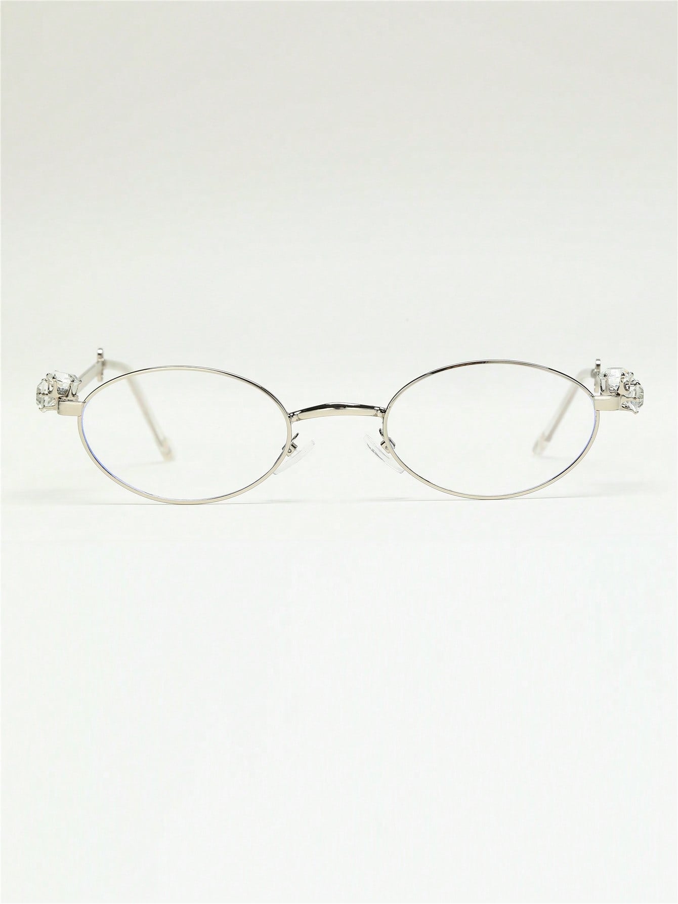 Women’s Metallic Oval Rhinestone Y2K Fashion Glasses