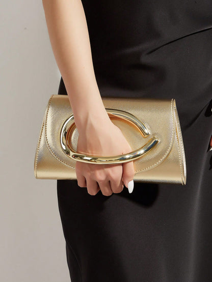 Elegant Large Patent Leather Evening Clutch Bag