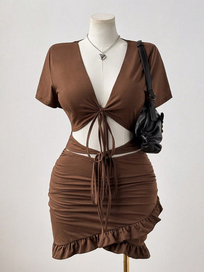 Multicolor All Over Print Spaghetti Strap Bodycon Midi Dress