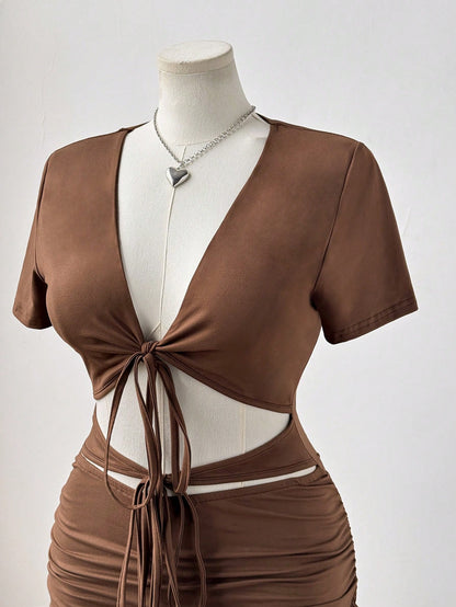 Multicolor All Over Print Spaghetti Strap Bodycon Midi Dress