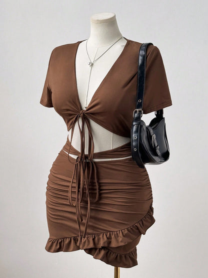 Multicolor All Over Print Spaghetti Strap Bodycon Midi Dress