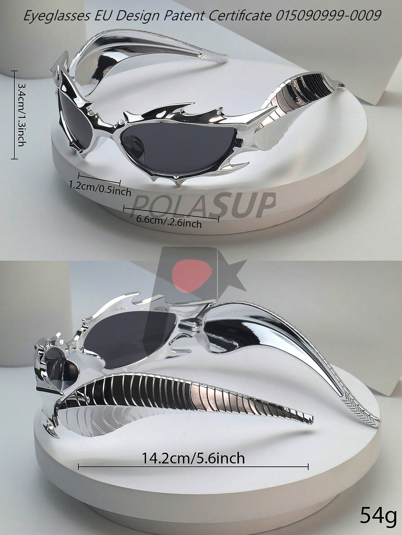 3D Printed Cyberpunk Dragon Horn Sci-Fi Glasses