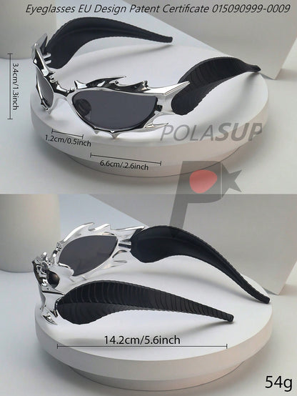 3D Printed Cyberpunk Dragon Horn Sci-Fi Glasses