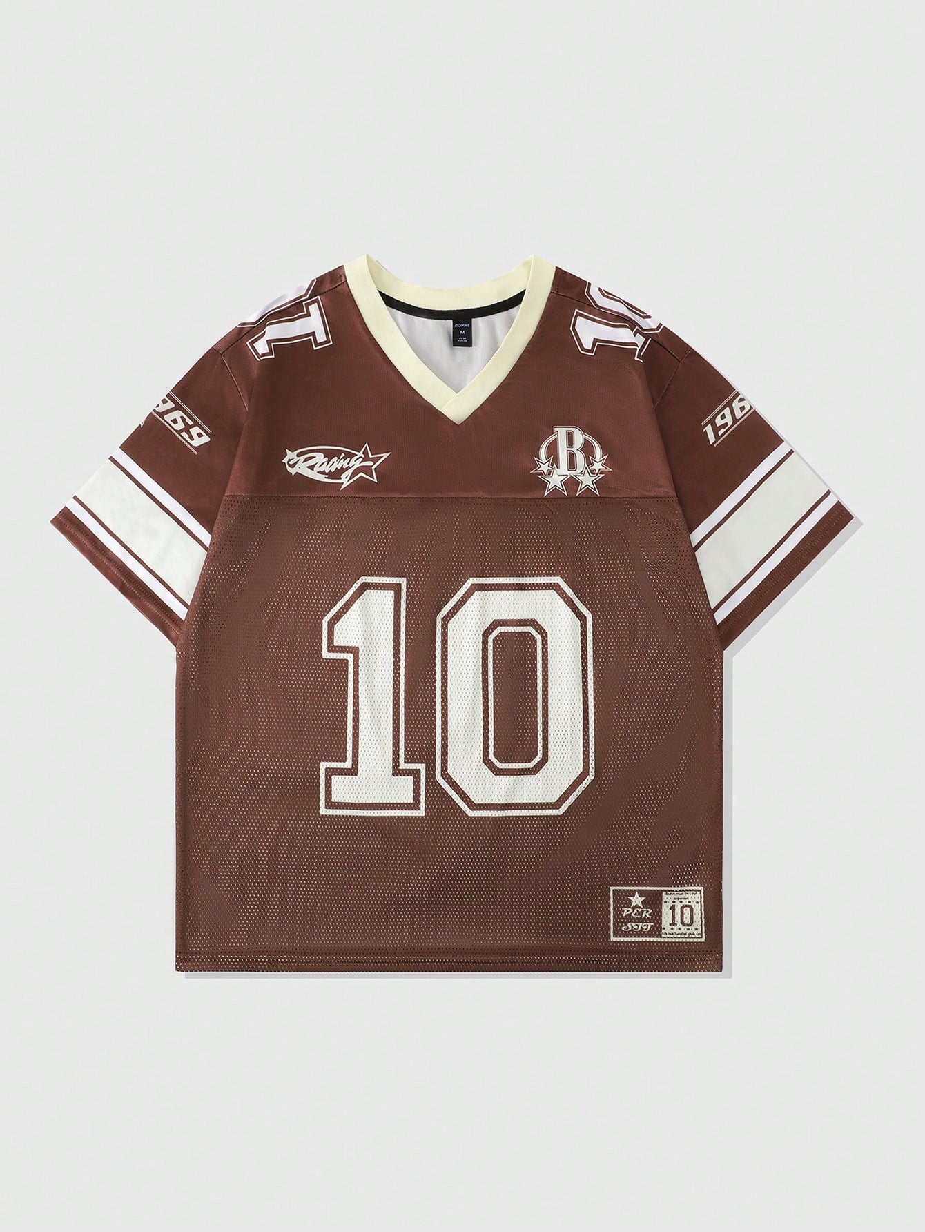 Unisex Brown Sports Jersey Loose Fit Short Sleeve Jersey