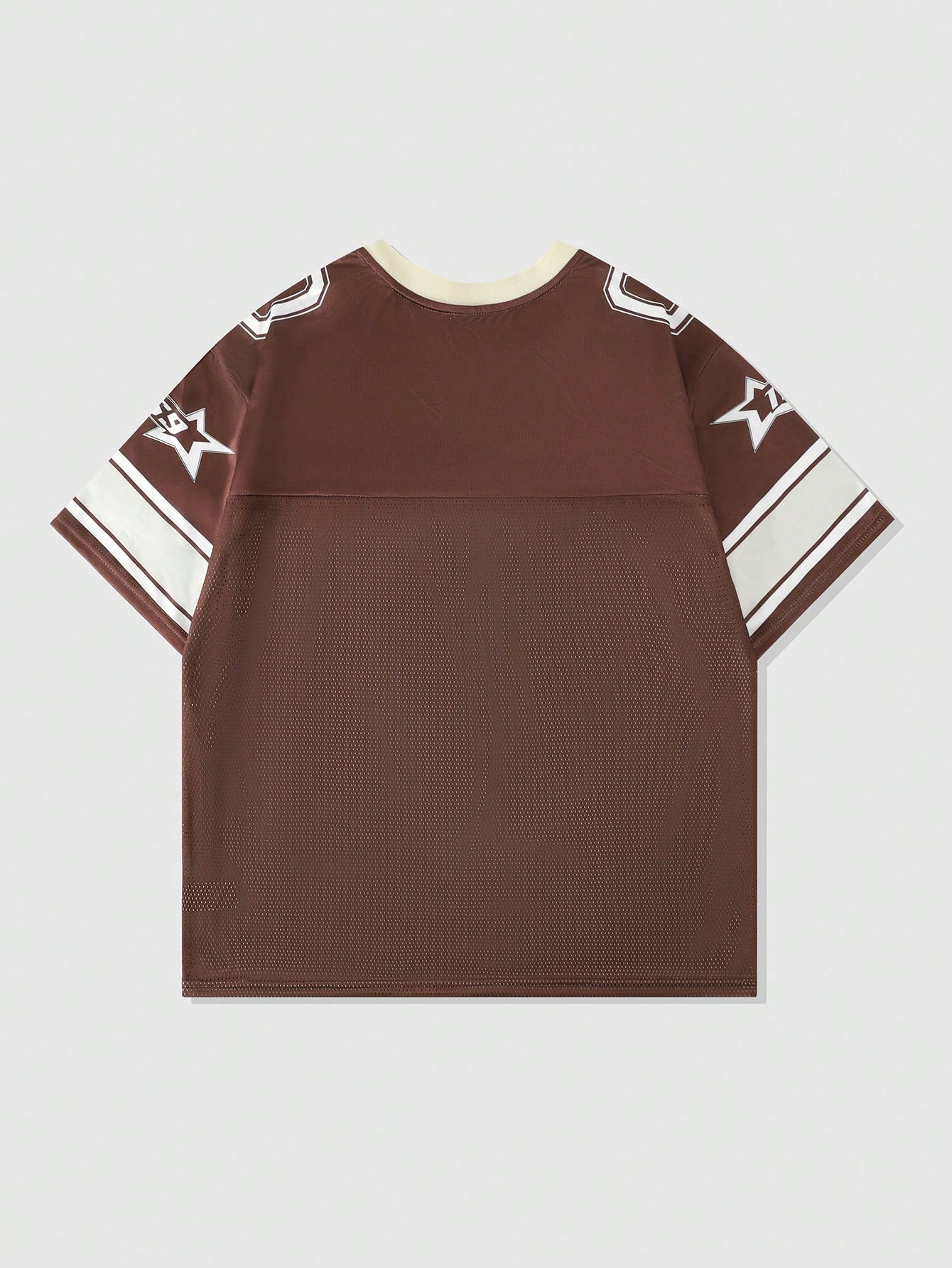 Unisex Brown Sports Jersey Loose Fit Short Sleeve Jersey