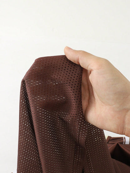 Unisex Brown Sports Jersey Loose Fit Short Sleeve Jersey