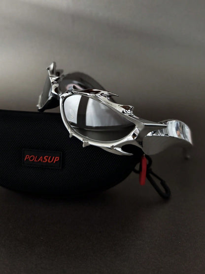 3D Spiked Dragon Totem Cyberpunk Cycling Glasses Set