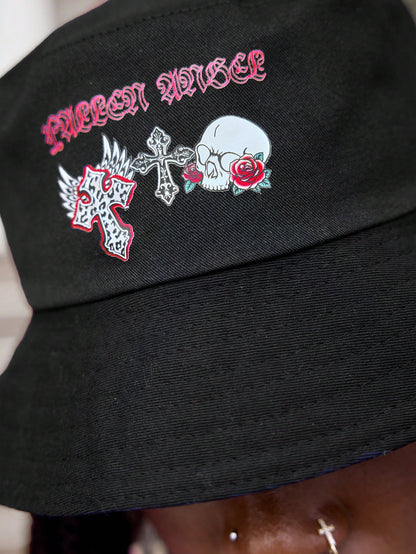 ROMWE Grunge Punk Skull Leopard Bucket Hat