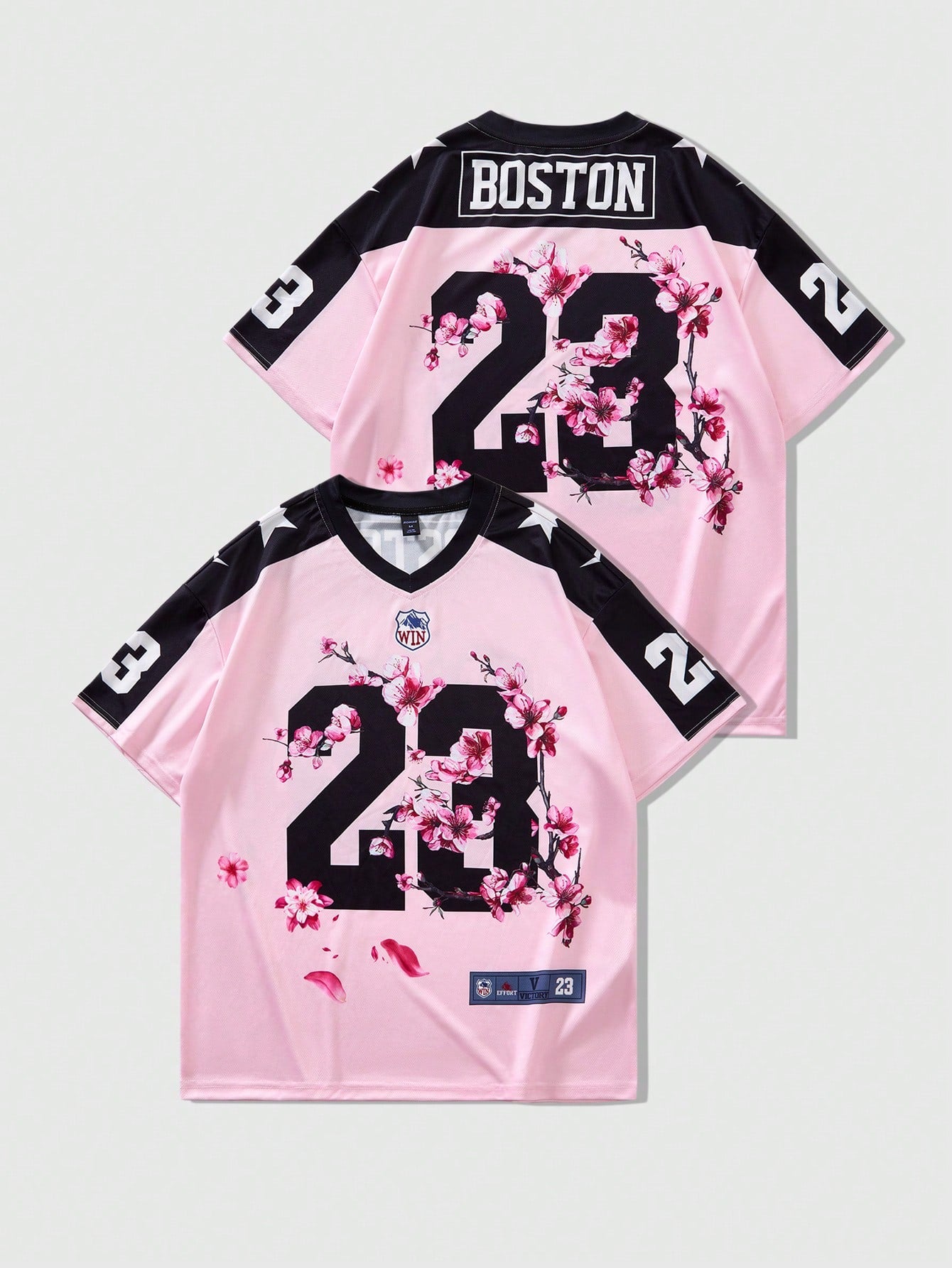 Prep Preppy Slogan Number Graphic Short Sleeve Jersey