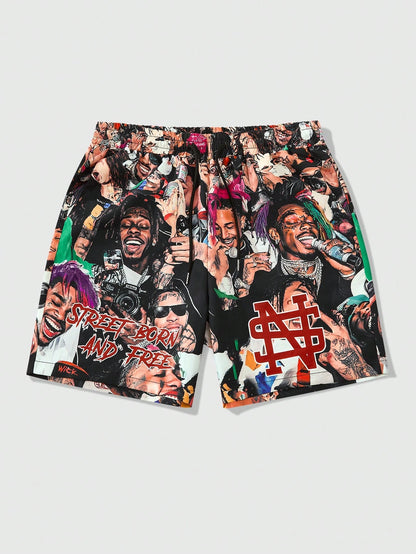 Men's Figure Graphic Street Life Woven Shorts
