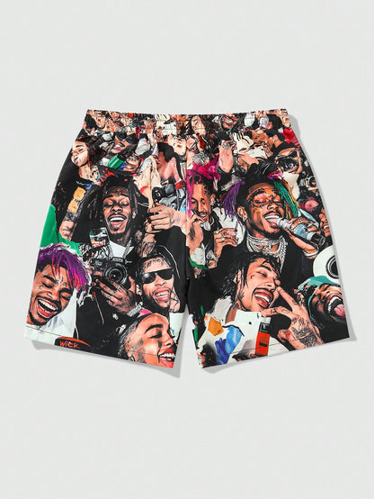 Men's Figure Graphic Street Life Woven Shorts