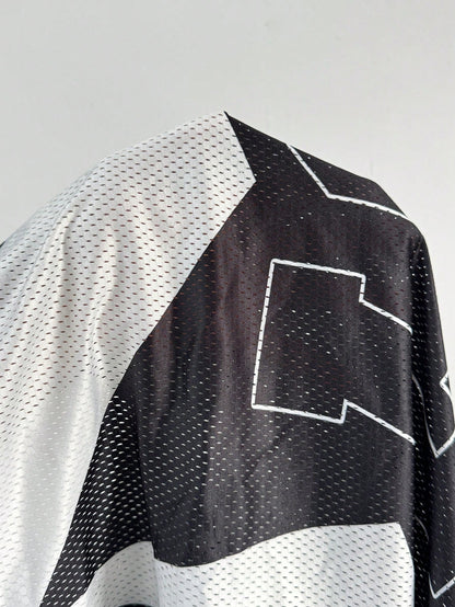 Coolane Women's Y2K Vintage Mesh Black Football Jersey Tee