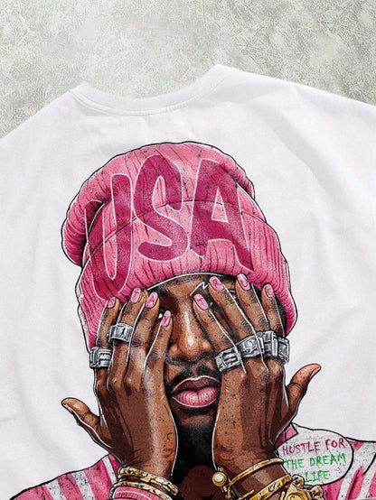 Men's Hip Hop Graphic Loose Crop Tank Top