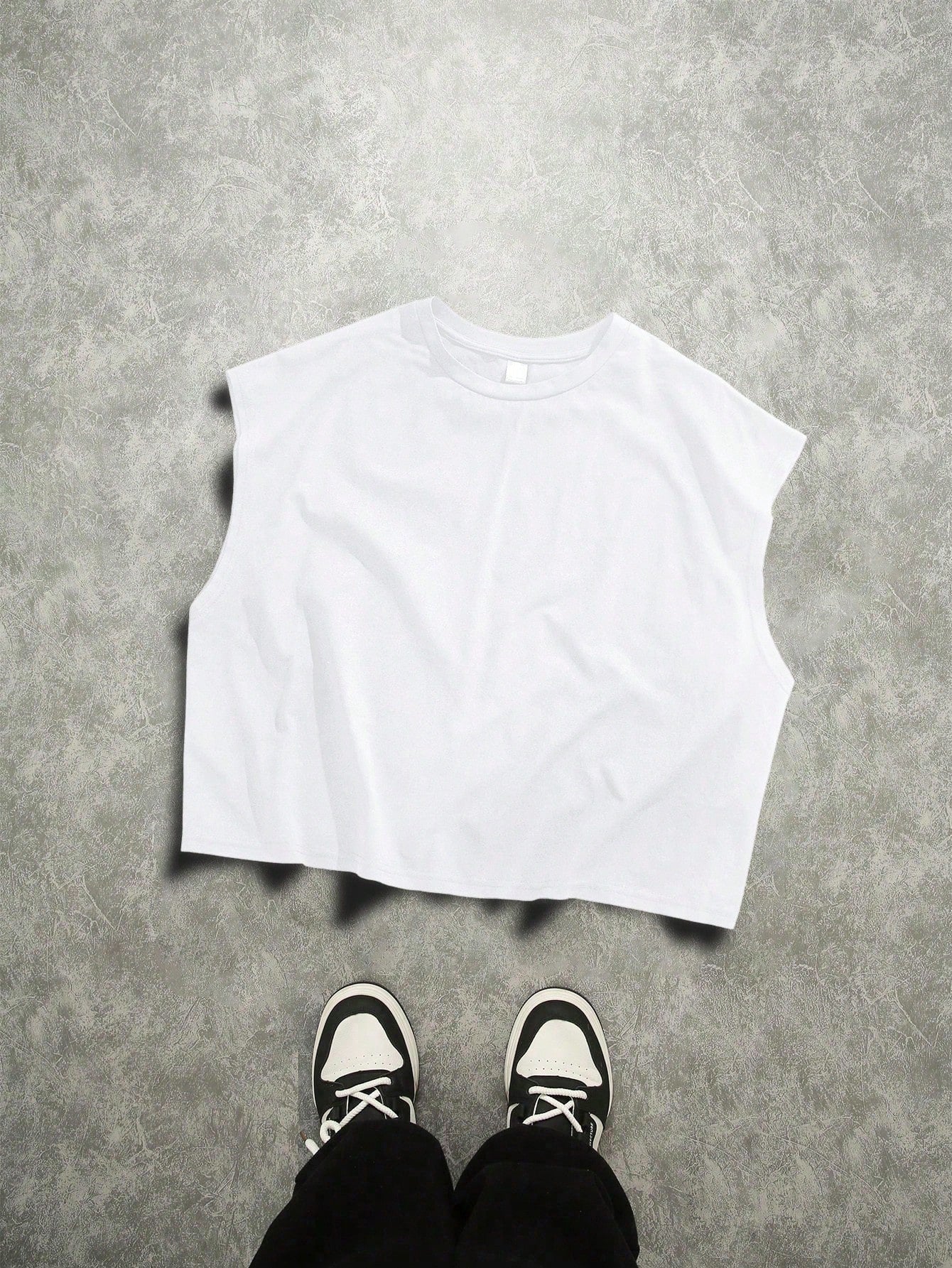 Men's Hip Hop Graphic Loose Crop Tank Top