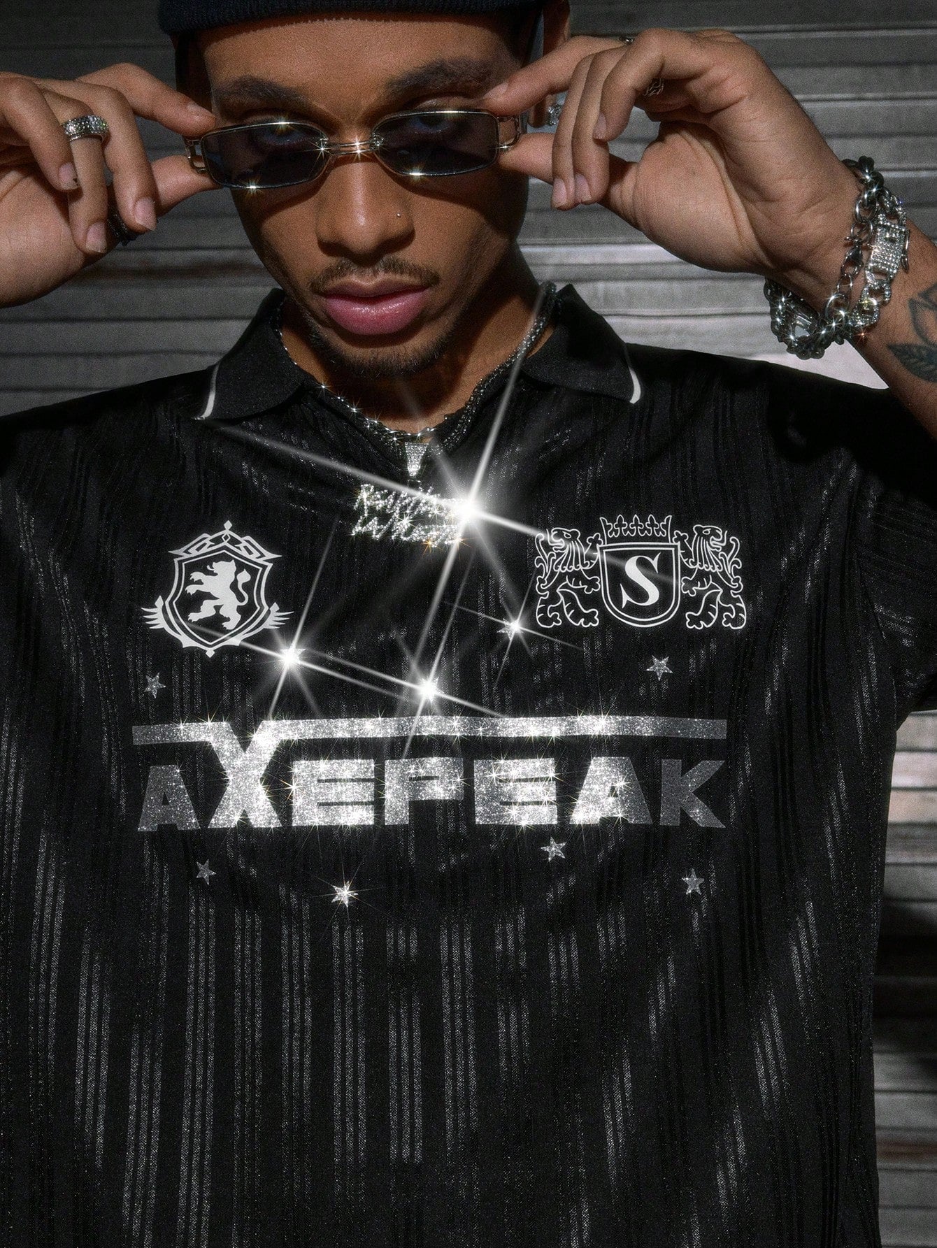 Black Halloween Letter Print Jersey Polo Shirt