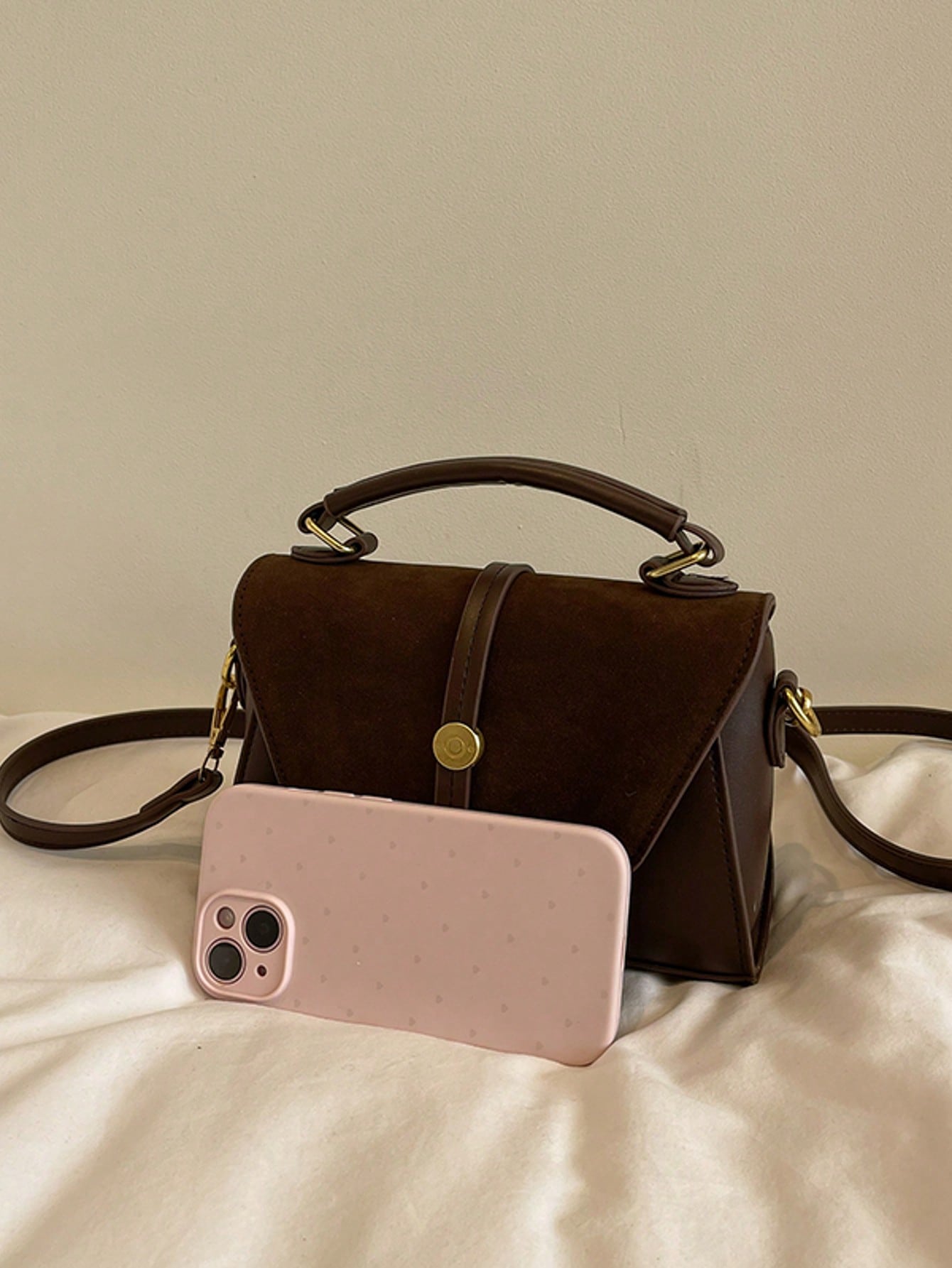 Retro Suede PU Leather Mini Square Shoulder Bag
