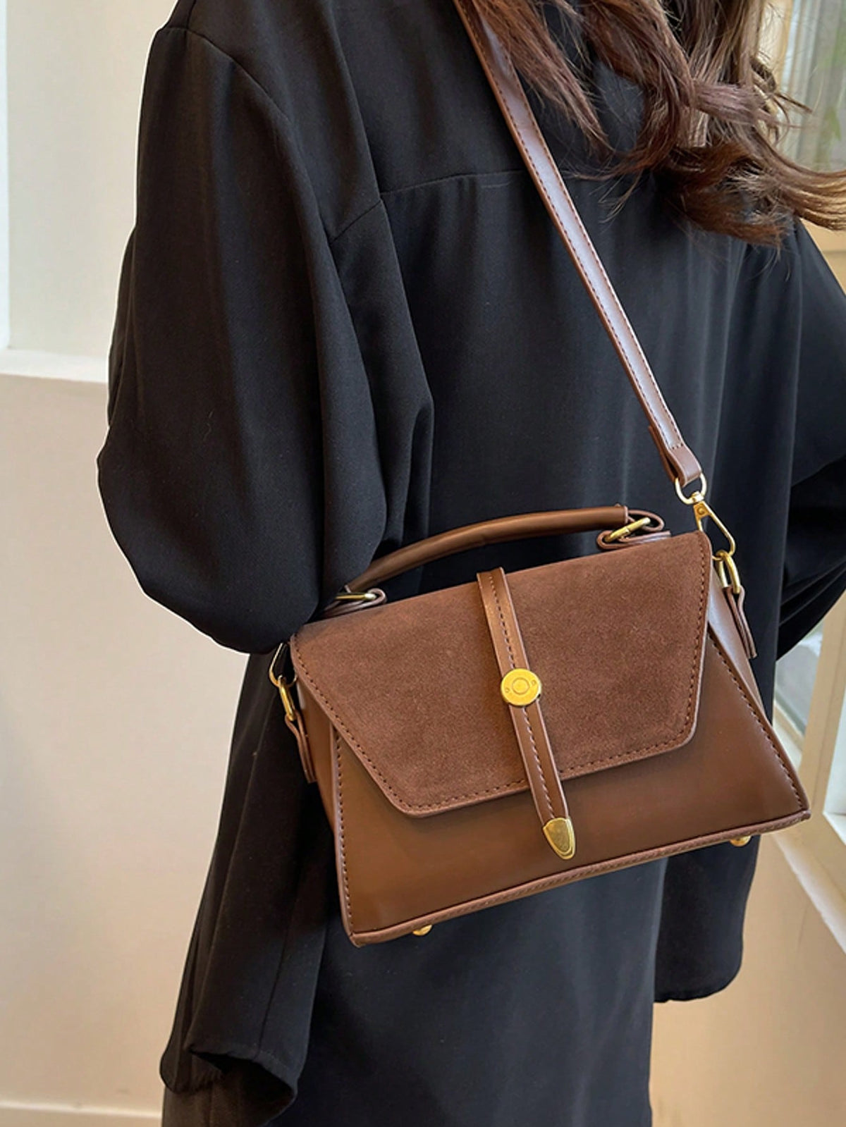 Retro Suede PU Leather Mini Square Shoulder Bag