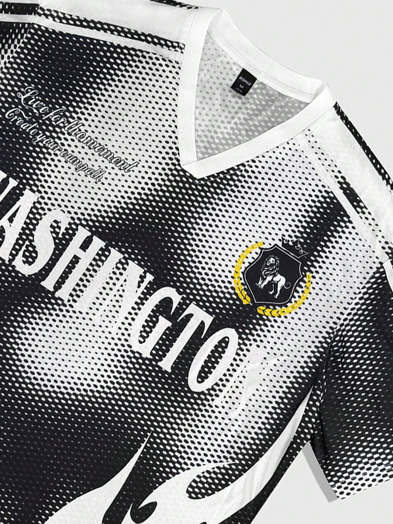 Multicolor Soccer Style V-Neck Contrast Striped Graphic Jersey