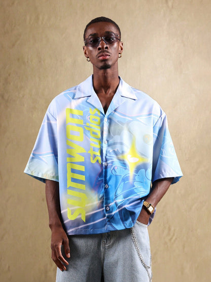Artistic All-Over Print Short Sleeve Resort Shirt