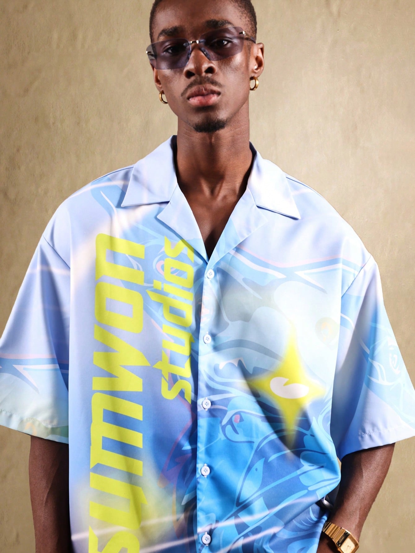 Artistic All-Over Print Short Sleeve Resort Shirt
