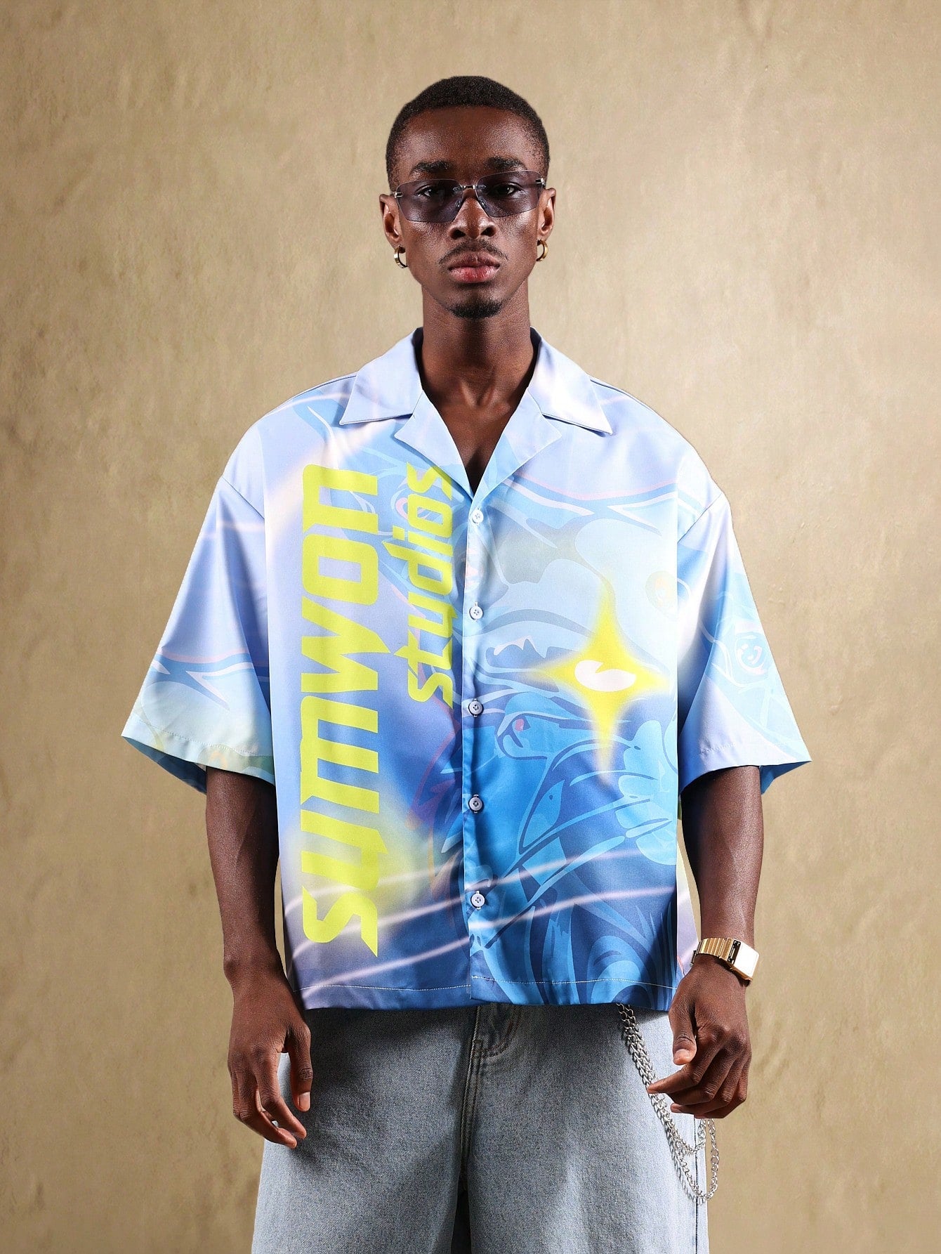 Artistic All-Over Print Short Sleeve Resort Shirt