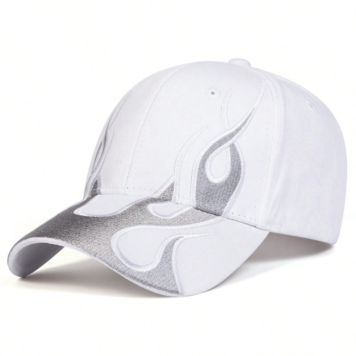 Men's Flame Embroidered Adjustable Baseball Cap