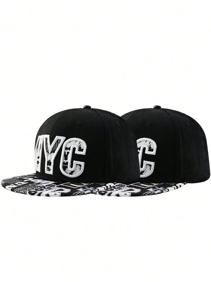 Men's Street Hip Hop Black & White Baseball Cap