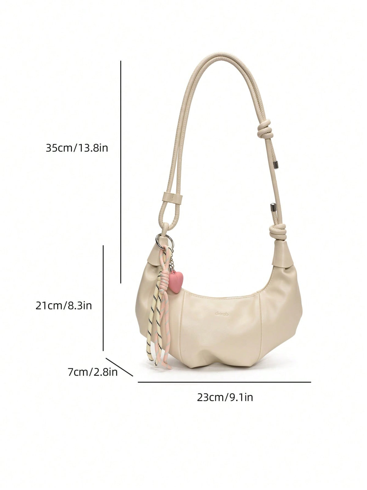 Large Capacity Crescent PU Leather Shoulder Handbag