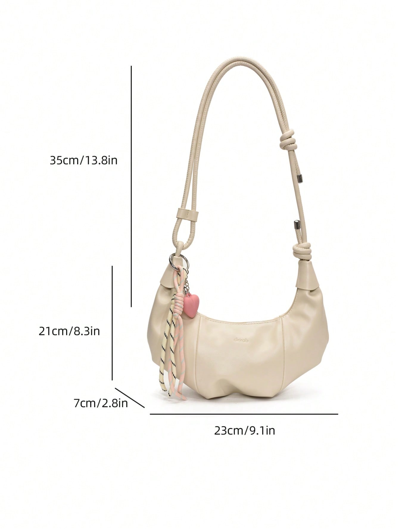 Large Capacity Crescent PU Leather Shoulder Handbag