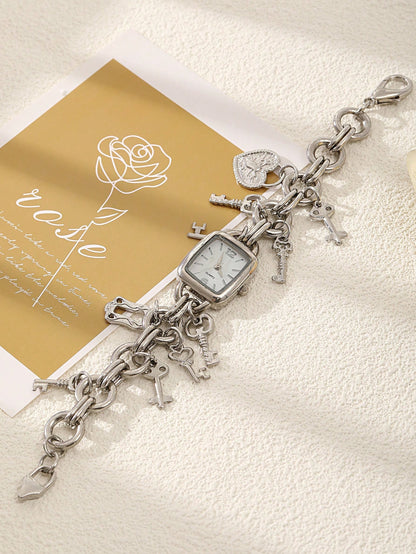 Retro Bohemian Women’s Diamond Key Bracelet Watch