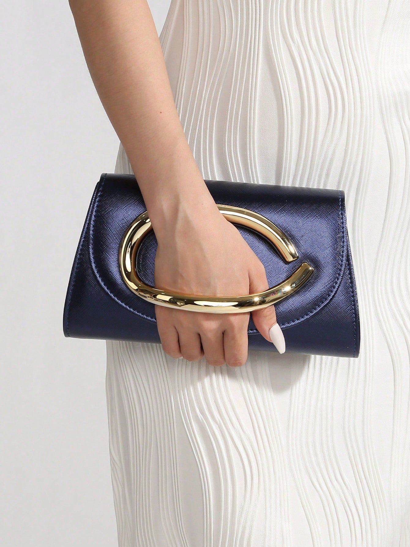 Elegant Large Patent Leather Evening Clutch Bag