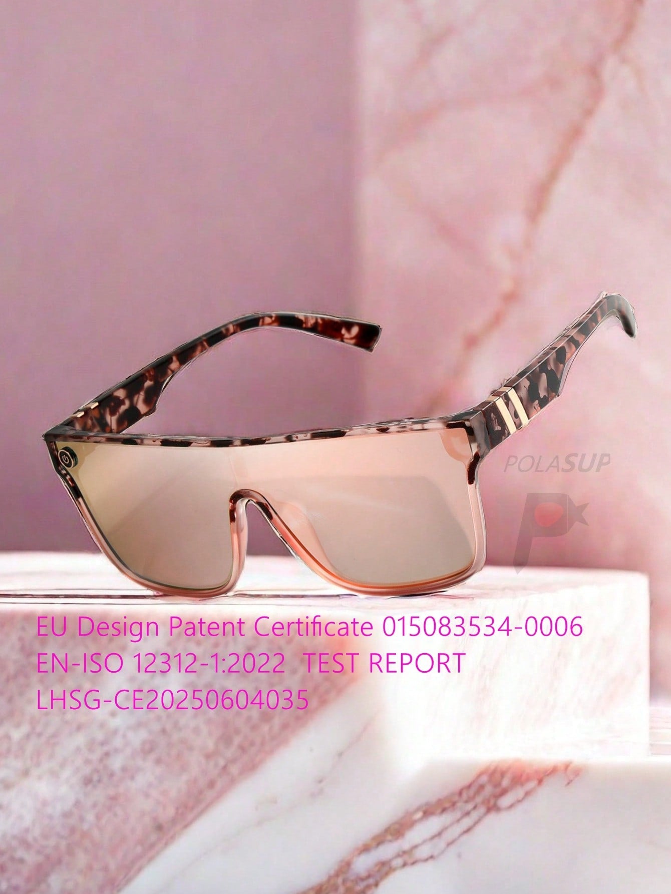 Handmade Sakura Pink Tie-Dye Oversized Cycling Goggles