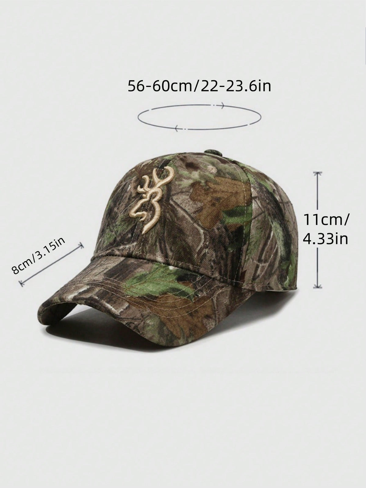 Embroidered Deer Logo Camouflage Baseball Cap