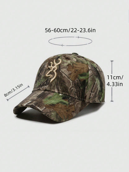 Embroidered Deer Logo Camouflage Baseball Cap