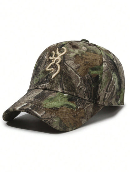 Embroidered Deer Logo Camouflage Baseball Cap