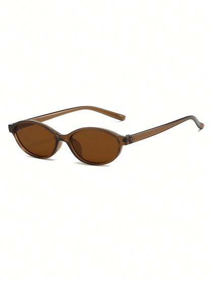 Vintage Oval Brown Small Frame Fashion Glasses