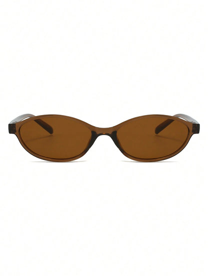 Vintage Oval Brown Small Frame Fashion Glasses