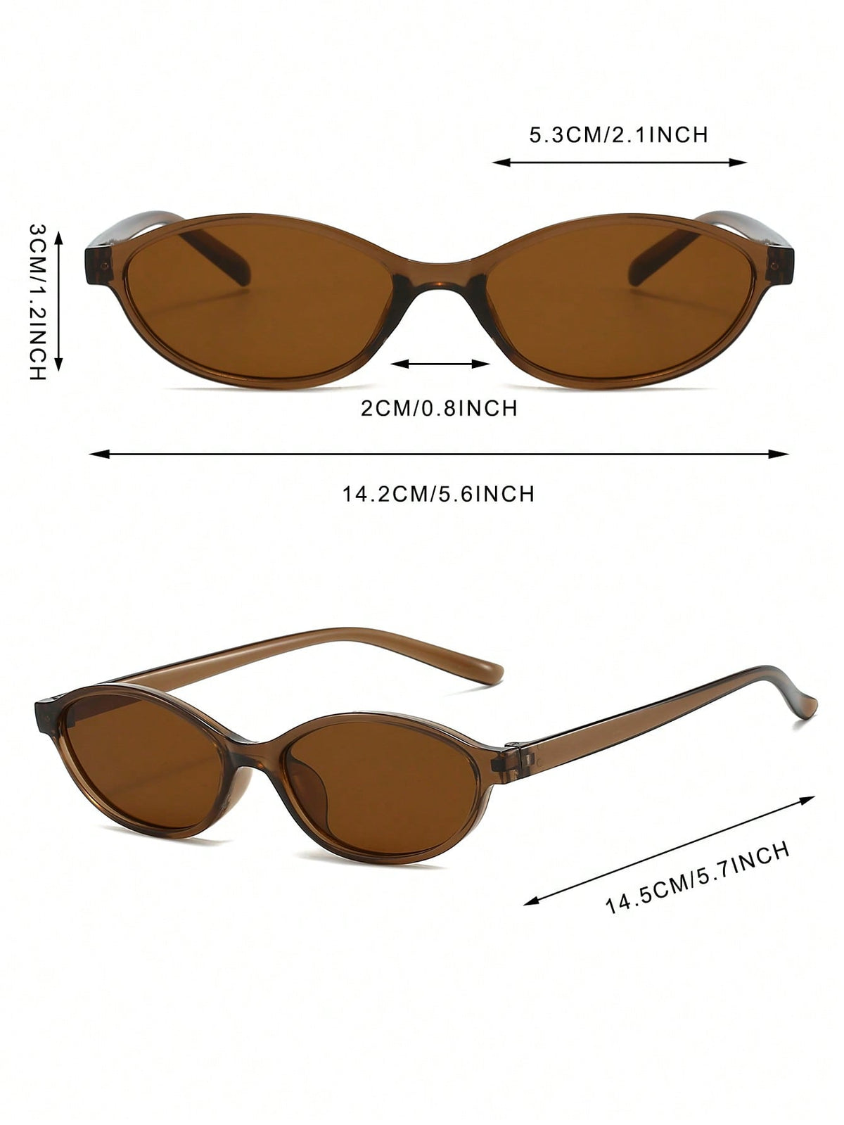 Vintage Oval Brown Small Frame Fashion Glasses